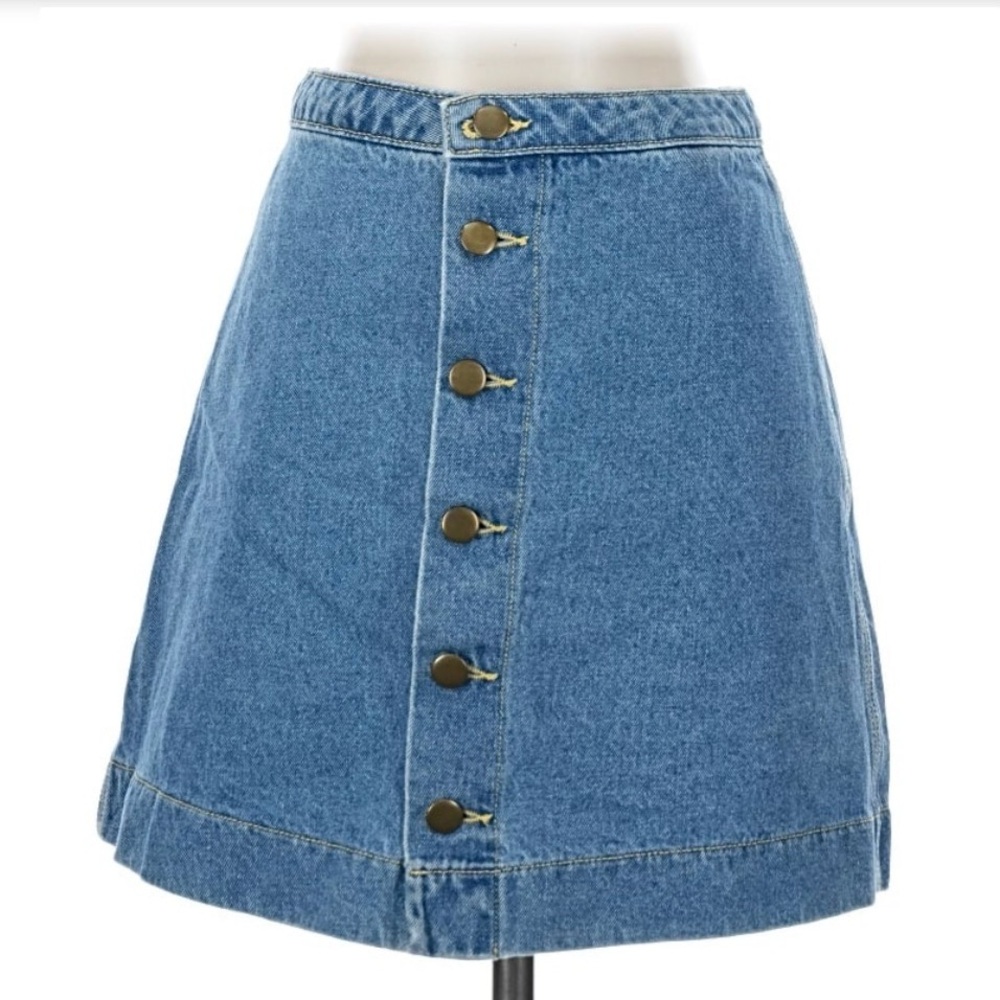 American apparel Large Denim Button-Front Skirt